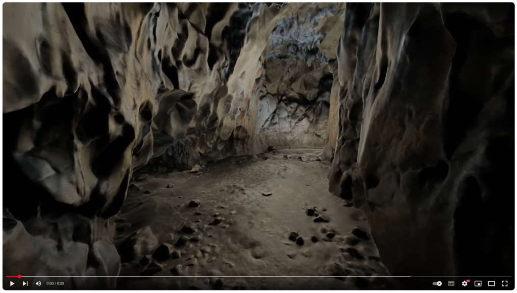 Test de rendu – modèle photogrammétrique de grotte